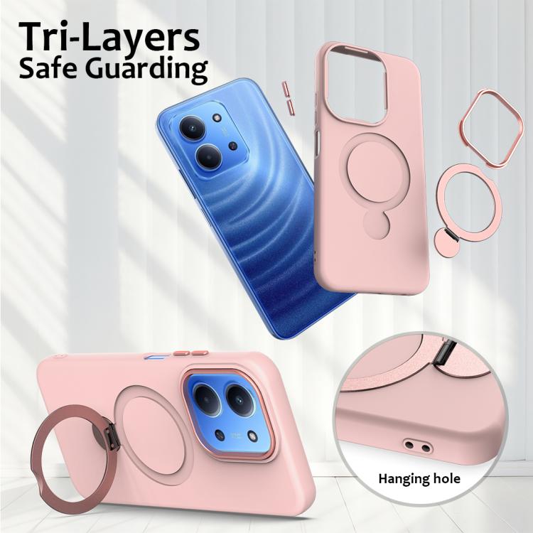 For Redmi 15C 5G / 4G EU 173mm Gen1.5 Pivot Ring Holder TPU Hybrid PC Phone Case