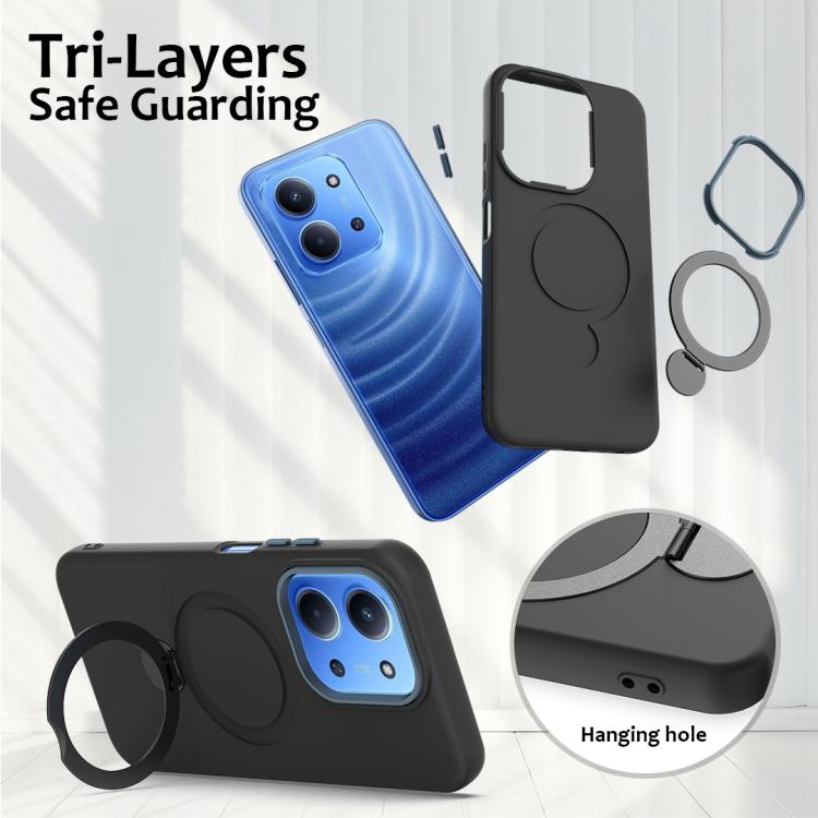 For Redmi 15C 5G / 4G EU 173mm Gen1.5 Pivot Ring Holder TPU Hybrid PC Phone Case