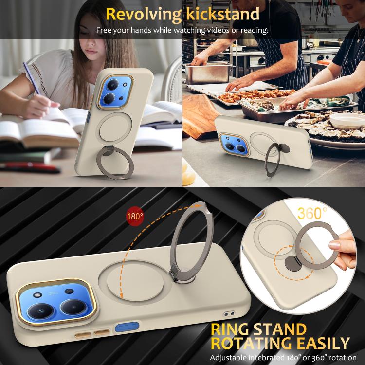 For Redmi 15C 5G / 4G EU 173mm Gen1.5 Pivot Ring Holder TPU Hybrid PC Phone Case