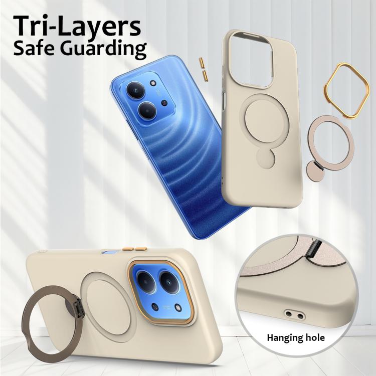 For Redmi 15C 5G / 4G EU 173mm Gen1.5 Pivot Ring Holder TPU Hybrid PC Phone Case