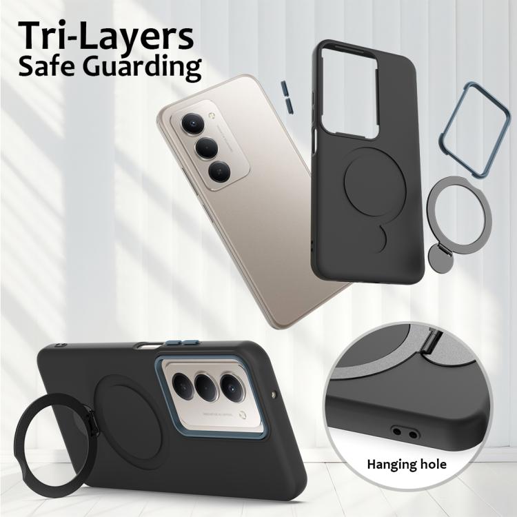 For Redmi 15 5G / 4G EU 171mm Gen1.5 Pivot Ring Holder TPU Hybrid PC Phone Case