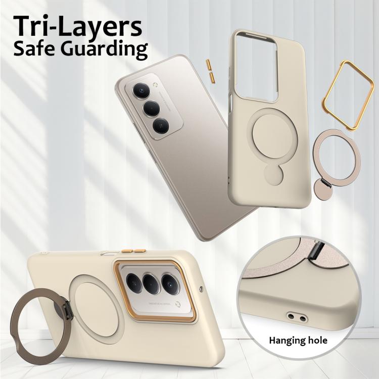 For Redmi 15 5G / 4G EU 171mm Gen1.5 Pivot Ring Holder TPU Hybrid PC Phone Case