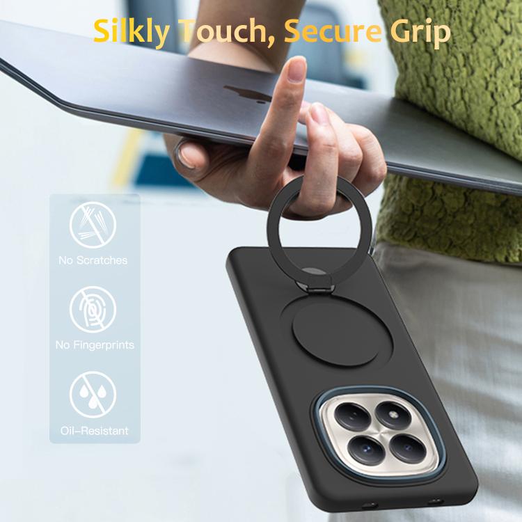 For Redmi Note 15 Pro 4G Global 163.2mm Gen1.5 Pivot Ring Holder TPU Hybrid PC Phone Case