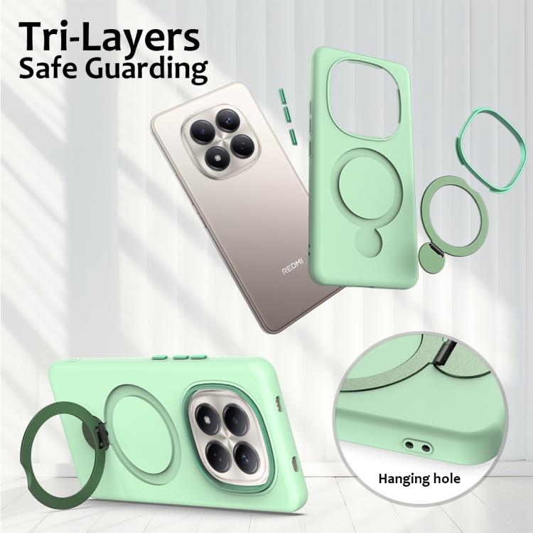 For Redmi Note 15 Pro 4G Global 163.2mm Gen1.5 Pivot Ring Holder TPU Hybrid PC Phone Case