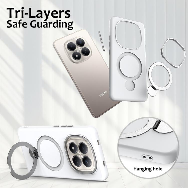 For Redmi Note 15 Pro+ 5G Global 163.3mm Gen1.5 Pivot Ring Holder TPU Hybrid PC Phone Case