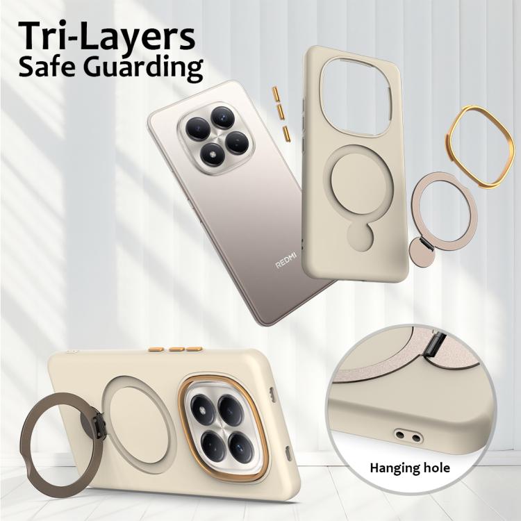 For Redmi Note 15 Pro+ 5G Global 163.3mm Gen1.5 Pivot Ring Holder TPU Hybrid PC Phone Case