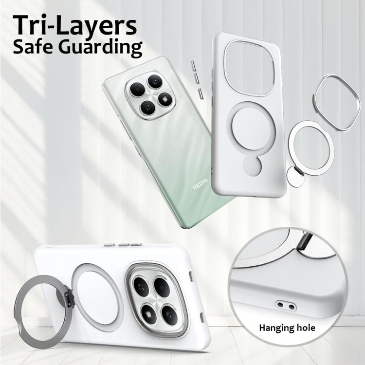 For Redmi Note 15 Global / Poco M8 5G Gen1.5 Pivot Ring Holder TPU Hybrid PC Phone Case