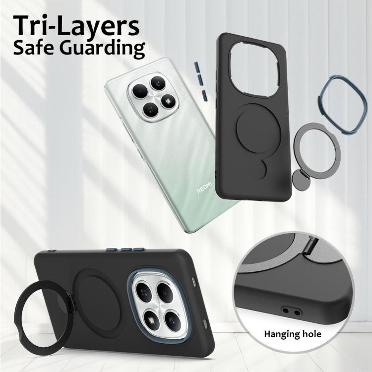For Redmi Note 15 Global / Poco M8 5G Gen1.5 Pivot Ring Holder TPU Hybrid PC Phone Case