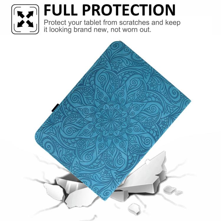 For Samsung Galaxy Tab S10 FE / S9 Rotatable Mandala Embossed Smart Leather Tablet Case