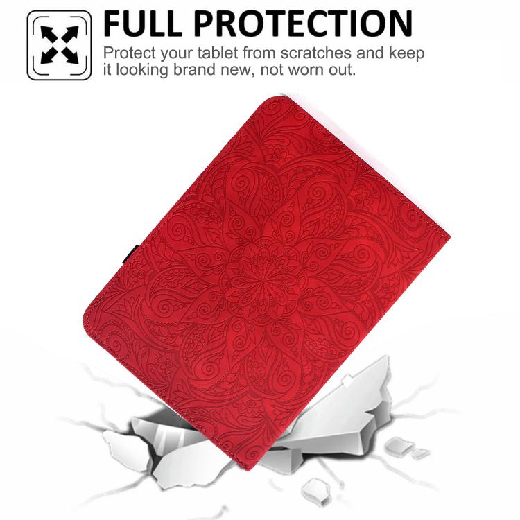 For Samsung Galaxy Tab S10 FE / S9 Rotatable Mandala Embossed Smart Leather Tablet Case