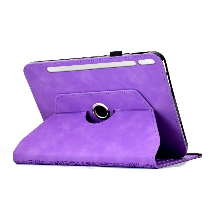 For Samsung Galaxy Tab S10 FE / S9 Rotatable Mandala Embossed Smart Leather Tablet Case