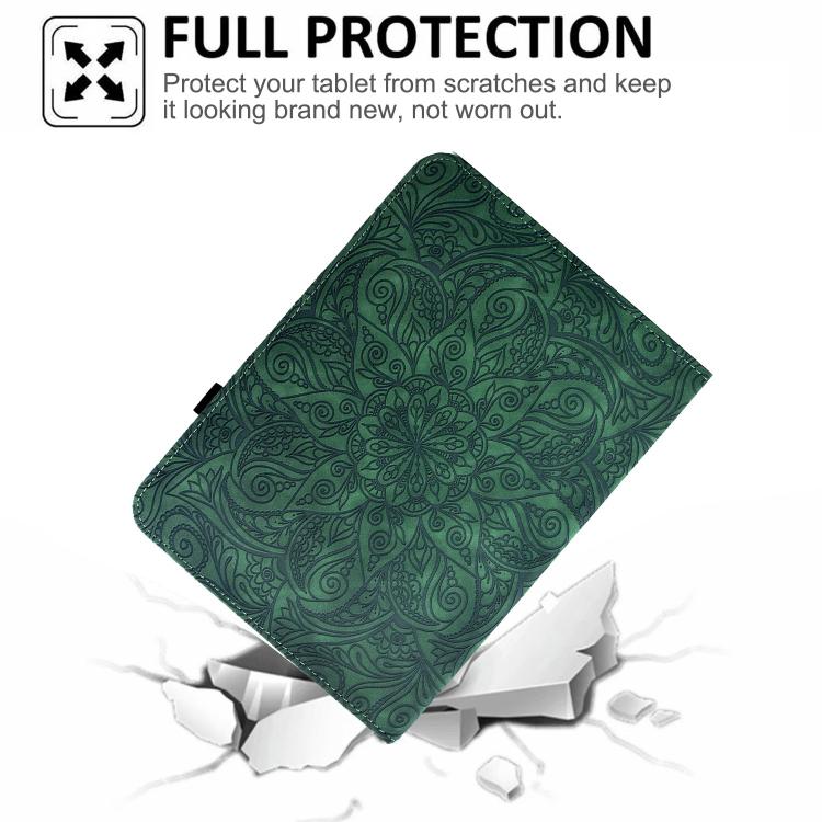 For Samsung Galaxy Tab A11 / A9 Rotatable Mandala Embossed Leather Tablet Case
