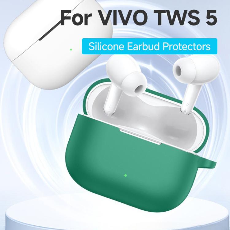 For vivo TWS 5 Solid Color Silicone Earphone Protective Cover with Hook