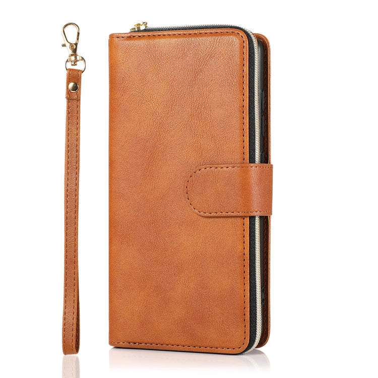 For Samsung Galaxy A51 Zipper Wallet Bag Horizontal Flip PU Leather Case with Holder & 9 Card Slots & Wallet & Lanyard & Photo Frame