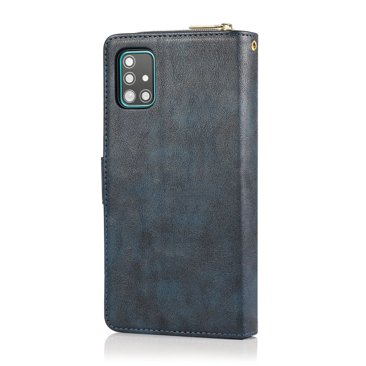 For Samsung Galaxy A51 Zipper Wallet Bag Horizontal Flip PU Leather Case with Holder & 9 Card Slots & Wallet & Lanyard & Photo Frame