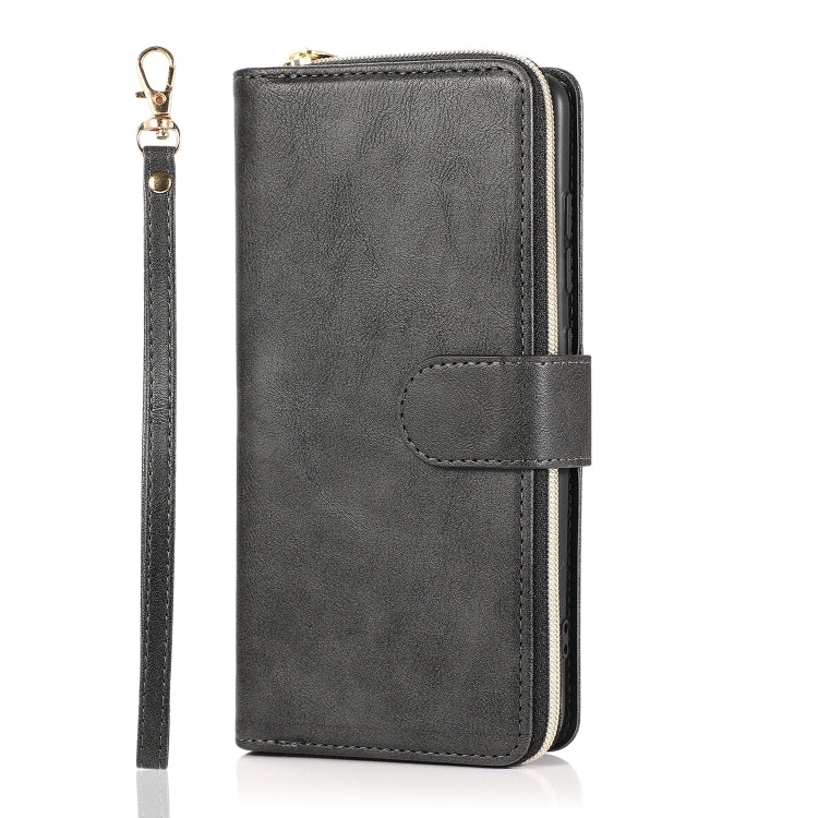 For Samsung Galaxy A51 Zipper Wallet Bag Horizontal Flip PU Leather Case with Holder & 9 Card Slots & Wallet & Lanyard & Photo Frame