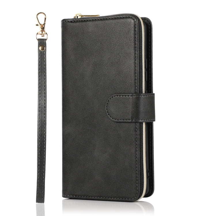 For Samsung Galaxy A71 Zipper Wallet Bag Horizontal Flip PU Leather Case with Holder & 9 Card Slots & Wallet & Lanyard & Photo Frame