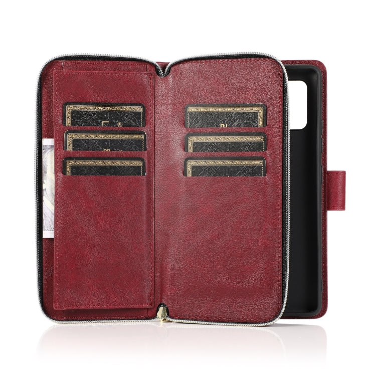 For Samsung Galaxy A71 5G Zipper Wallet Bag Horizontal Flip PU Leather Case with Holder & 9 Card Slots & Wallet & Lanyard & Photo Frame