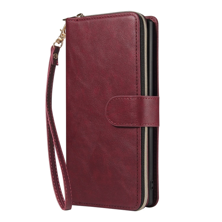 For Samsung Galaxy Note10+ Zipper Wallet Bag Horizontal Flip PU Leather Case with Holder & 9 Card Slots & Wallet & Lanyard & Photo Frame