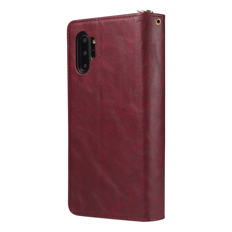 For Samsung Galaxy Note10+ Zipper Wallet Bag Horizontal Flip PU Leather Case with Holder & 9 Card Slots & Wallet & Lanyard & Photo Frame
