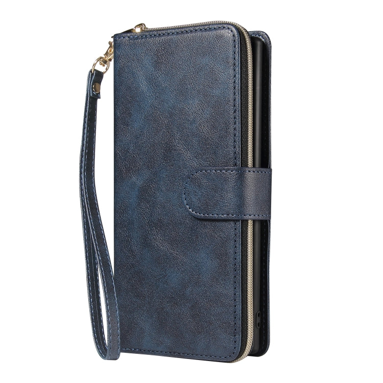 For Samsung Galaxy Note10+ Zipper Wallet Bag Horizontal Flip PU Leather Case with Holder & 9 Card Slots & Wallet & Lanyard & Photo Frame