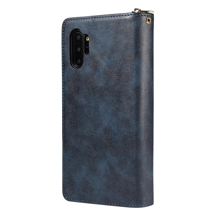 For Samsung Galaxy Note10+ Zipper Wallet Bag Horizontal Flip PU Leather Case with Holder & 9 Card Slots & Wallet & Lanyard & Photo Frame