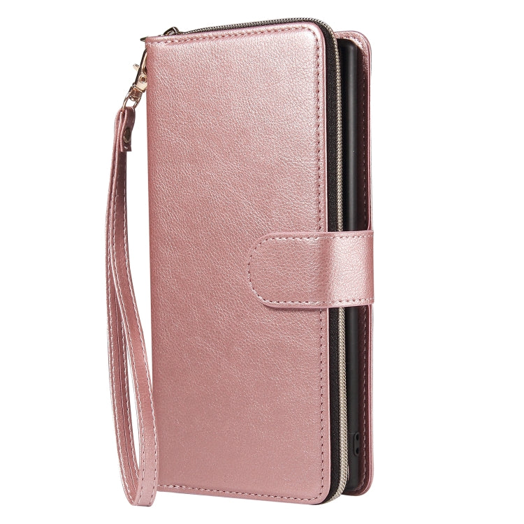 For Samsung Galaxy Note10+ Zipper Wallet Bag Horizontal Flip PU Leather Case with Holder & 9 Card Slots & Wallet & Lanyard & Photo Frame