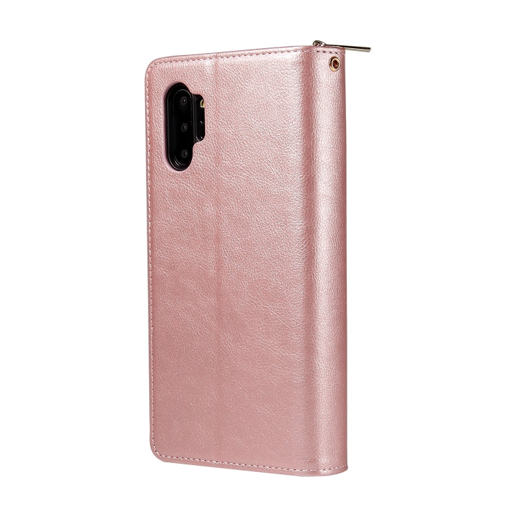For Samsung Galaxy Note10+ Zipper Wallet Bag Horizontal Flip PU Leather Case with Holder & 9 Card Slots & Wallet & Lanyard & Photo Frame