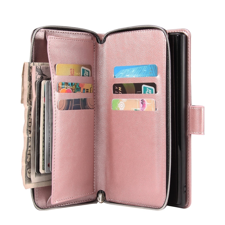 For Samsung Galaxy Note10+ Zipper Wallet Bag Horizontal Flip PU Leather Case with Holder & 9 Card Slots & Wallet & Lanyard & Photo Frame