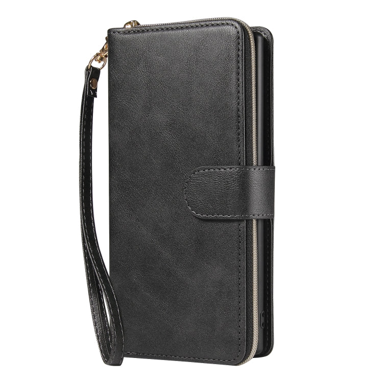 For Samsung Galaxy Note10+ Zipper Wallet Bag Horizontal Flip PU Leather Case with Holder & 9 Card Slots & Wallet & Lanyard & Photo Frame