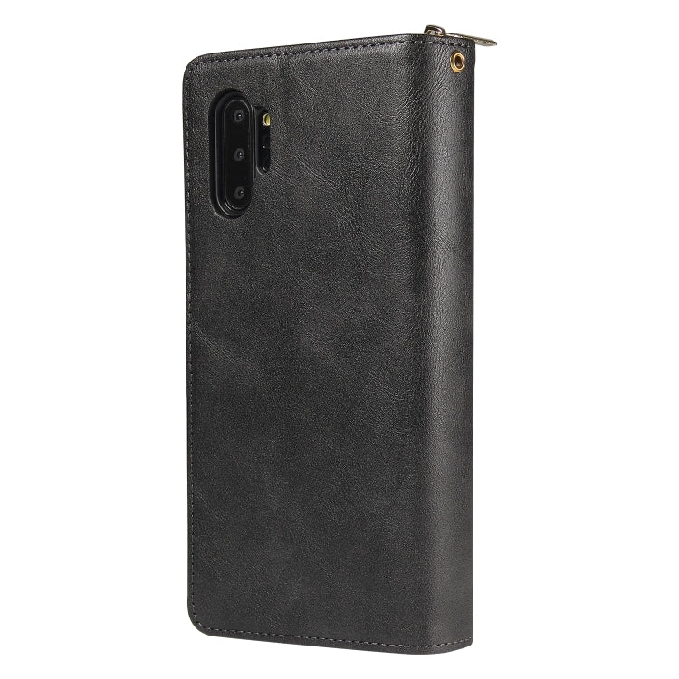 For Samsung Galaxy Note10+ Zipper Wallet Bag Horizontal Flip PU Leather Case with Holder & 9 Card Slots & Wallet & Lanyard & Photo Frame