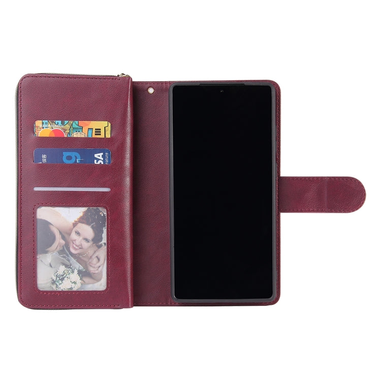 For Samsung Galaxy Note20 Zipper Wallet Bag Horizontal Flip PU Leather Case with Holder & 9 Card Slots & Wallet & Lanyard & Photo Frame
