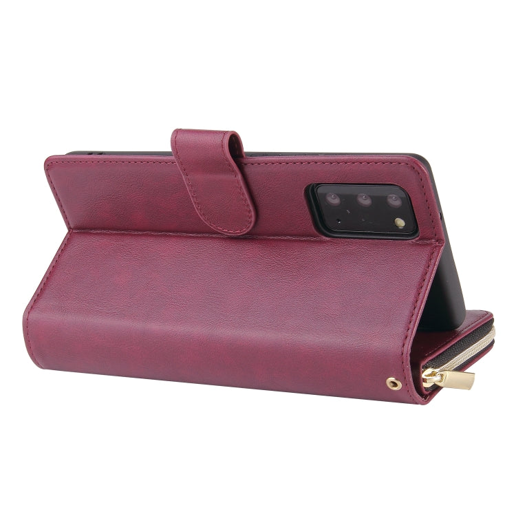 For Samsung Galaxy Note20 Zipper Wallet Bag Horizontal Flip PU Leather Case with Holder & 9 Card Slots & Wallet & Lanyard & Photo Frame