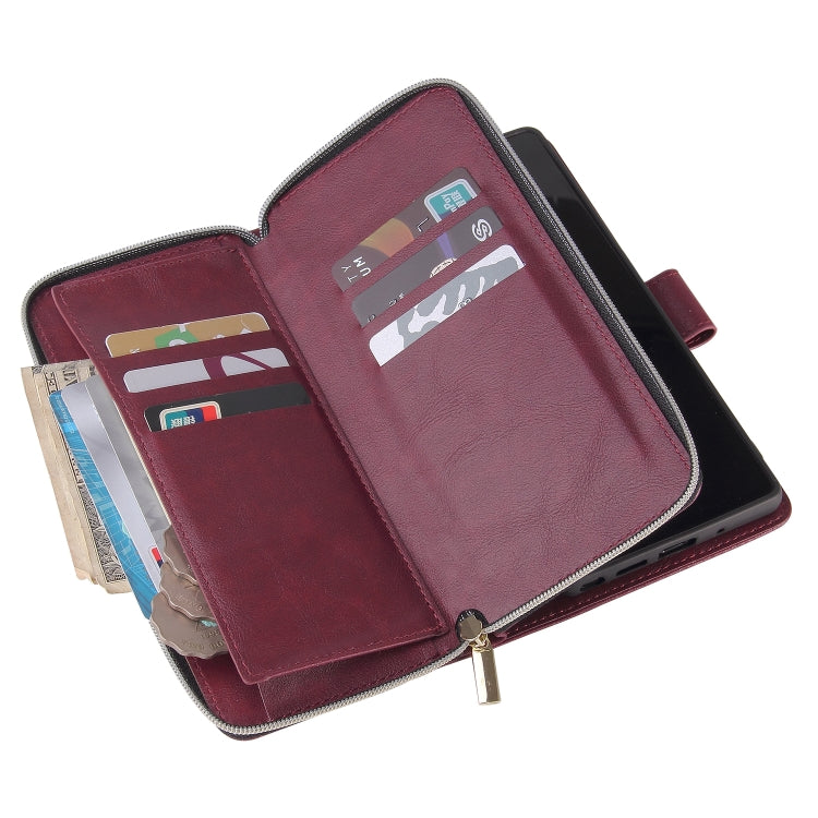 For Samsung Galaxy Note20 Zipper Wallet Bag Horizontal Flip PU Leather Case with Holder & 9 Card Slots & Wallet & Lanyard & Photo Frame