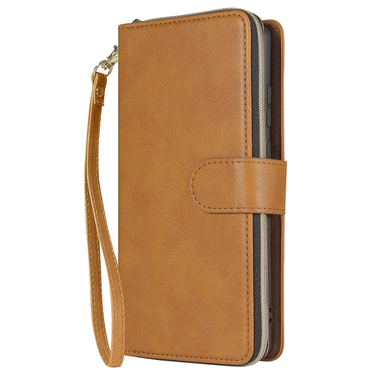For Samsung Galaxy Note20 Zipper Wallet Bag Horizontal Flip PU Leather Case with Holder & 9 Card Slots & Wallet & Lanyard & Photo Frame