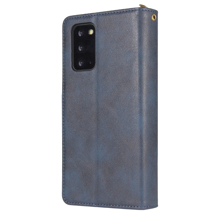 For Samsung Galaxy Note20 Zipper Wallet Bag Horizontal Flip PU Leather Case with Holder & 9 Card Slots & Wallet & Lanyard & Photo Frame