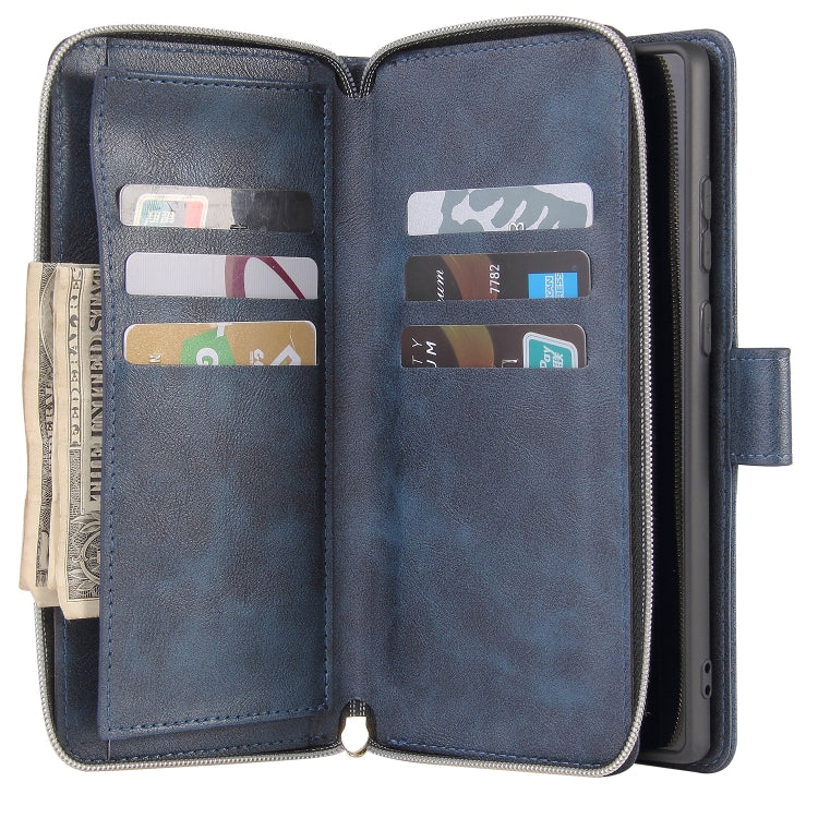 For Samsung Galaxy Note20 Zipper Wallet Bag Horizontal Flip PU Leather Case with Holder & 9 Card Slots & Wallet & Lanyard & Photo Frame