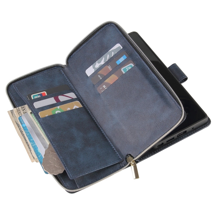 For Samsung Galaxy Note20 Zipper Wallet Bag Horizontal Flip PU Leather Case with Holder & 9 Card Slots & Wallet & Lanyard & Photo Frame