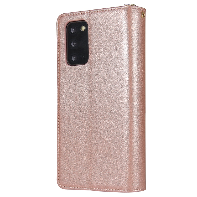 For Samsung Galaxy Note20 Zipper Wallet Bag Horizontal Flip PU Leather Case with Holder & 9 Card Slots & Wallet & Lanyard & Photo Frame