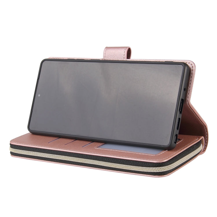 For Samsung Galaxy Note20 Zipper Wallet Bag Horizontal Flip PU Leather Case with Holder & 9 Card Slots & Wallet & Lanyard & Photo Frame