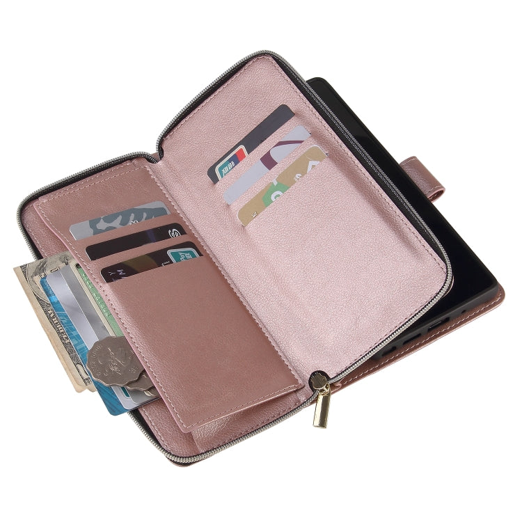 For Samsung Galaxy Note20 Zipper Wallet Bag Horizontal Flip PU Leather Case with Holder & 9 Card Slots & Wallet & Lanyard & Photo Frame