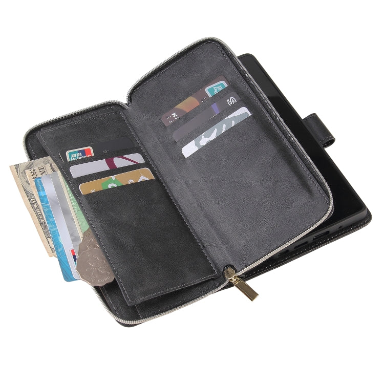For Samsung Galaxy Note20 Zipper Wallet Bag Horizontal Flip PU Leather Case with Holder & 9 Card Slots & Wallet & Lanyard & Photo Frame