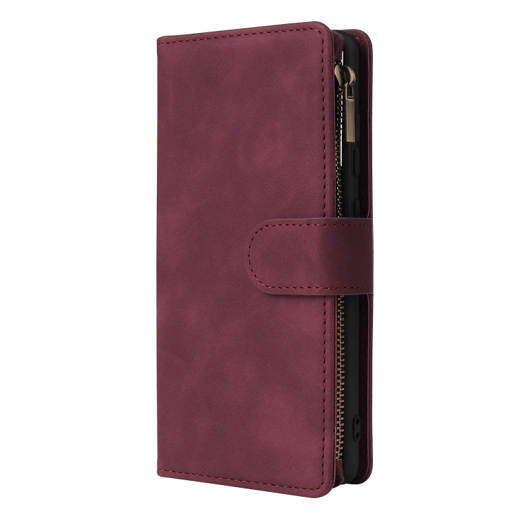 For Samsung Galaxy S20 FE 5G Zipper Wallet Bag Horizontal Flip PU Leather Case with Holder & 9 Card Slots & Wallet & Lanyard & Photo Frame