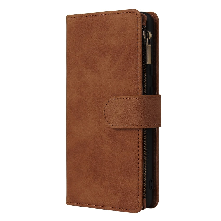 For Samsung Galaxy S20 FE 5G Zipper Wallet Bag Horizontal Flip PU Leather Case with Holder & 9 Card Slots & Wallet & Lanyard & Photo Frame