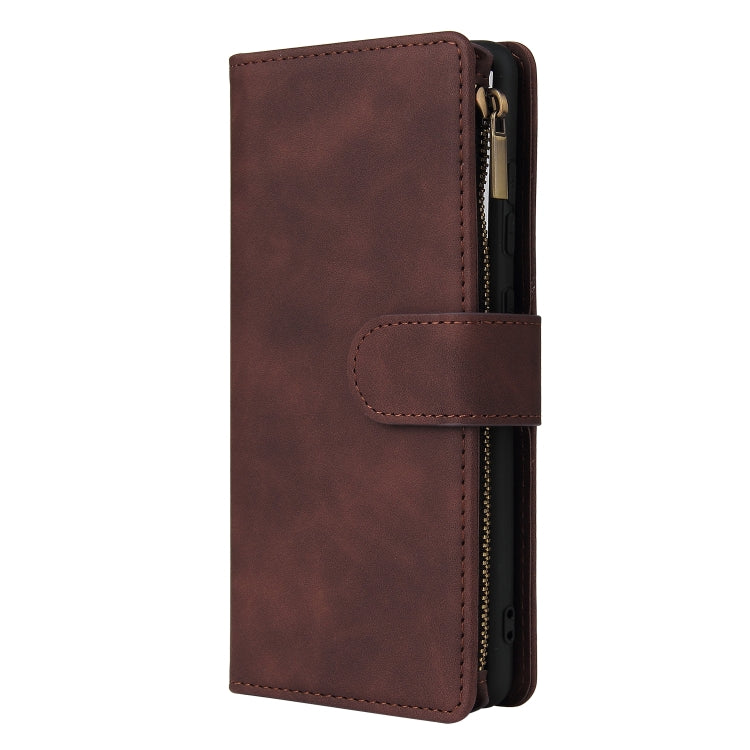 For Samsung Galaxy S20 FE 5G Zipper Wallet Bag Horizontal Flip PU Leather Case with Holder & 9 Card Slots & Wallet & Lanyard & Photo Frame