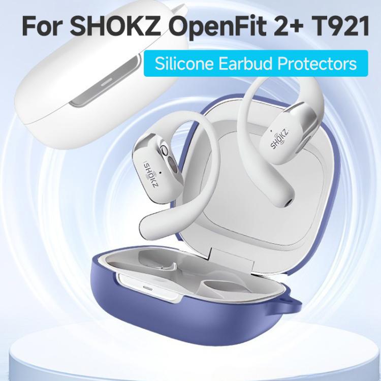 For Shokz OPENFIT 2+T921 Solid Color Silicone Earphone Protective Cover with Hook