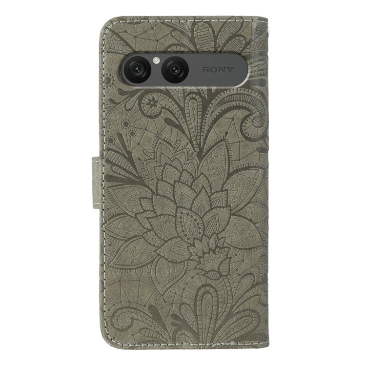 For Sony Xperia 10 VII Lace Flower Embossing Flip Leather Phone Case