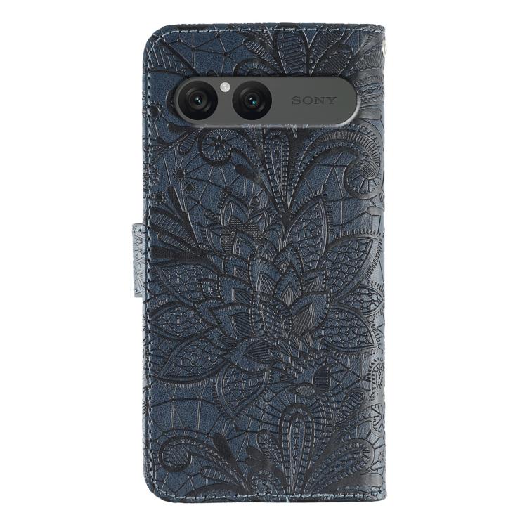 For Sony Xperia 10 VII Lace Flower Embossing Flip Leather Phone Case