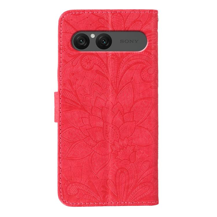 For Sony Xperia 10 VII Lace Flower Embossing Flip Leather Phone Case