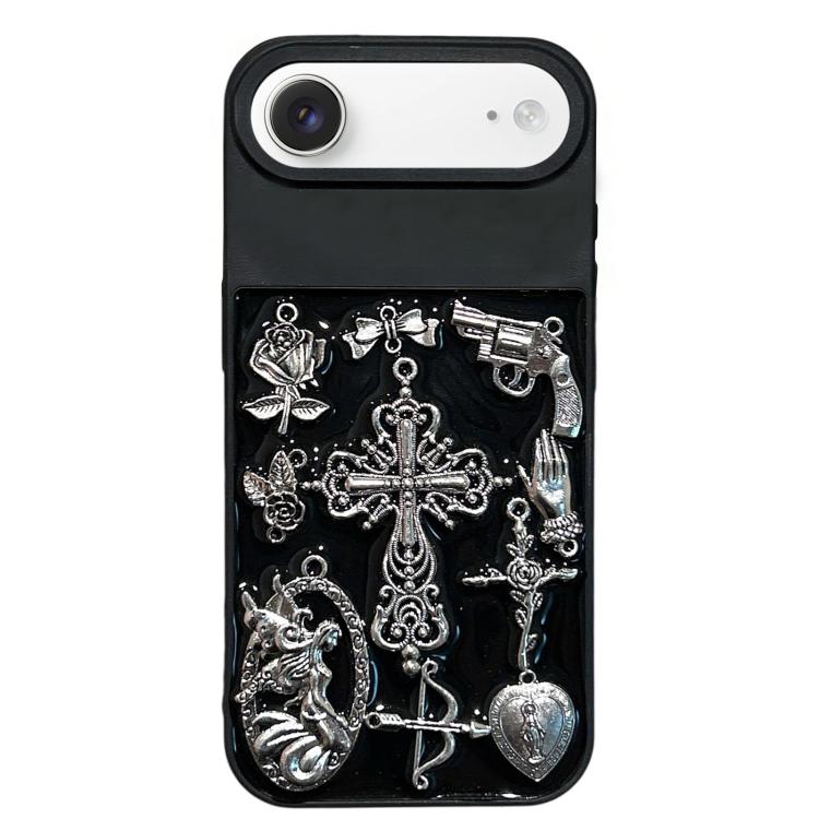 For iPhone Air Large Hole Camera Frame Dark-themed Gun Design Full Coverage Phone Case